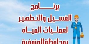 مياه المنوفية تعلن خطة غسيل الشبكات خلال شهر مارس 2025 - خبر صح